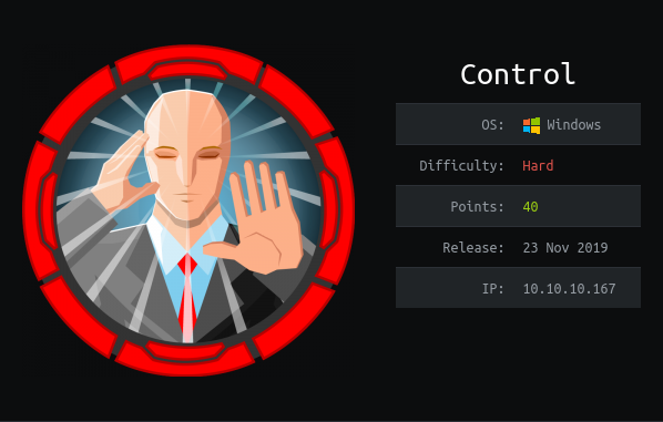 Control HackTheBox Machine
